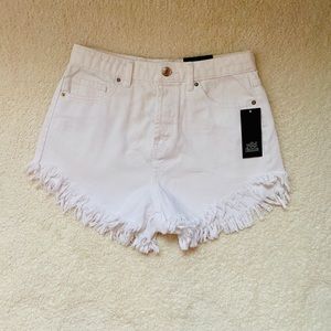 High rise white shorts NWT
